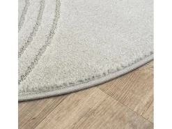 Clearance the carpet Alfombra Elisa Diseño Geométrico, , 120 cm, Redondo Gris