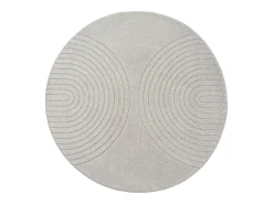 Clearance the carpet Alfombra Elisa Diseño Geométrico, , 120 cm, Redondo Gris