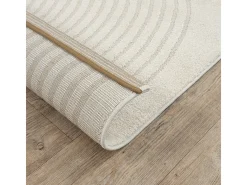 Alfombra Elisa Diseño Geométrico, Crema, 80 x 150 cm