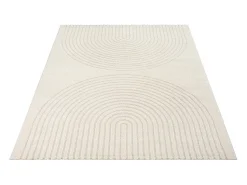 Alfombra Elisa Diseño Geométrico, Crema, 80 x 150 cm