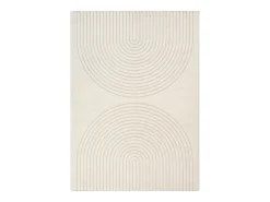 Alfombra Elisa Diseño Geométrico, Crema, 80 x 150 cm