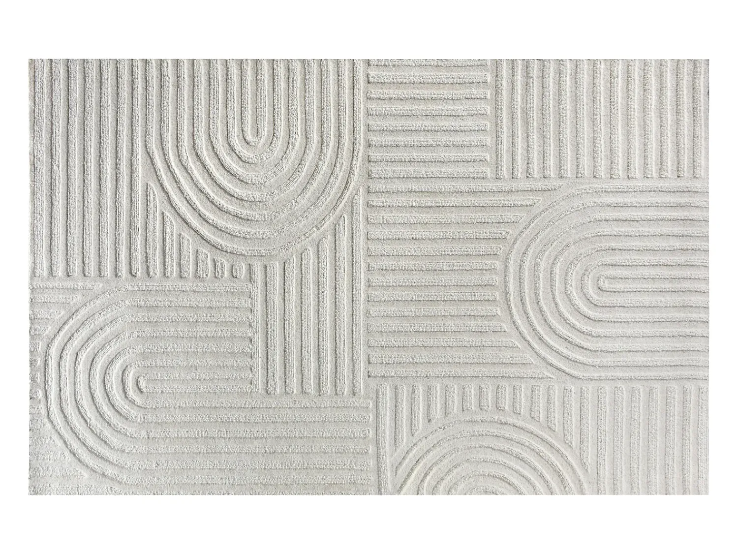 OZAIA Alfombra De Salón^Alfombra en relieve con motivos de arcos 100% lana - 200 x 290 cm - 2200g/m2 - - ASSINIE Marfil