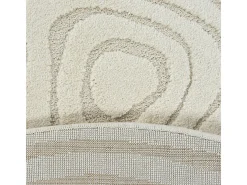 Alfombra Everest 3D moderna - Crema - 160 cm Redonda
