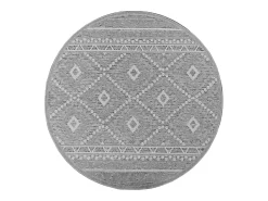 the carpet Alfombra De Exterior|Alfombra Redonda^Alfombra Exterior Interior diseño moderno - - 120 cm Redondo - CALGARY Gris
