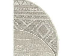 Hot the carpet Alfombra Exterior Interior diseño moderno - Beige - 120 cm Redondo - CALGARY Crema