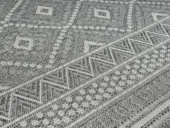 Alfombra Exterior Interior diseño moderno - Gris - 140 x 200 cm - CALGARY