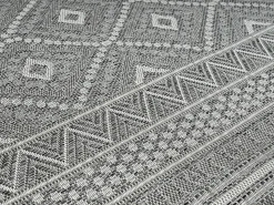 Discount the carpet Alfombra Exterior Interior diseño moderno - - 160 cm Redondo - CALGARY Gris