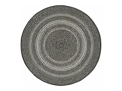 Alfombra exterior redonda - intérieur-extérieur - negro - diam.120 cm - SILVANA