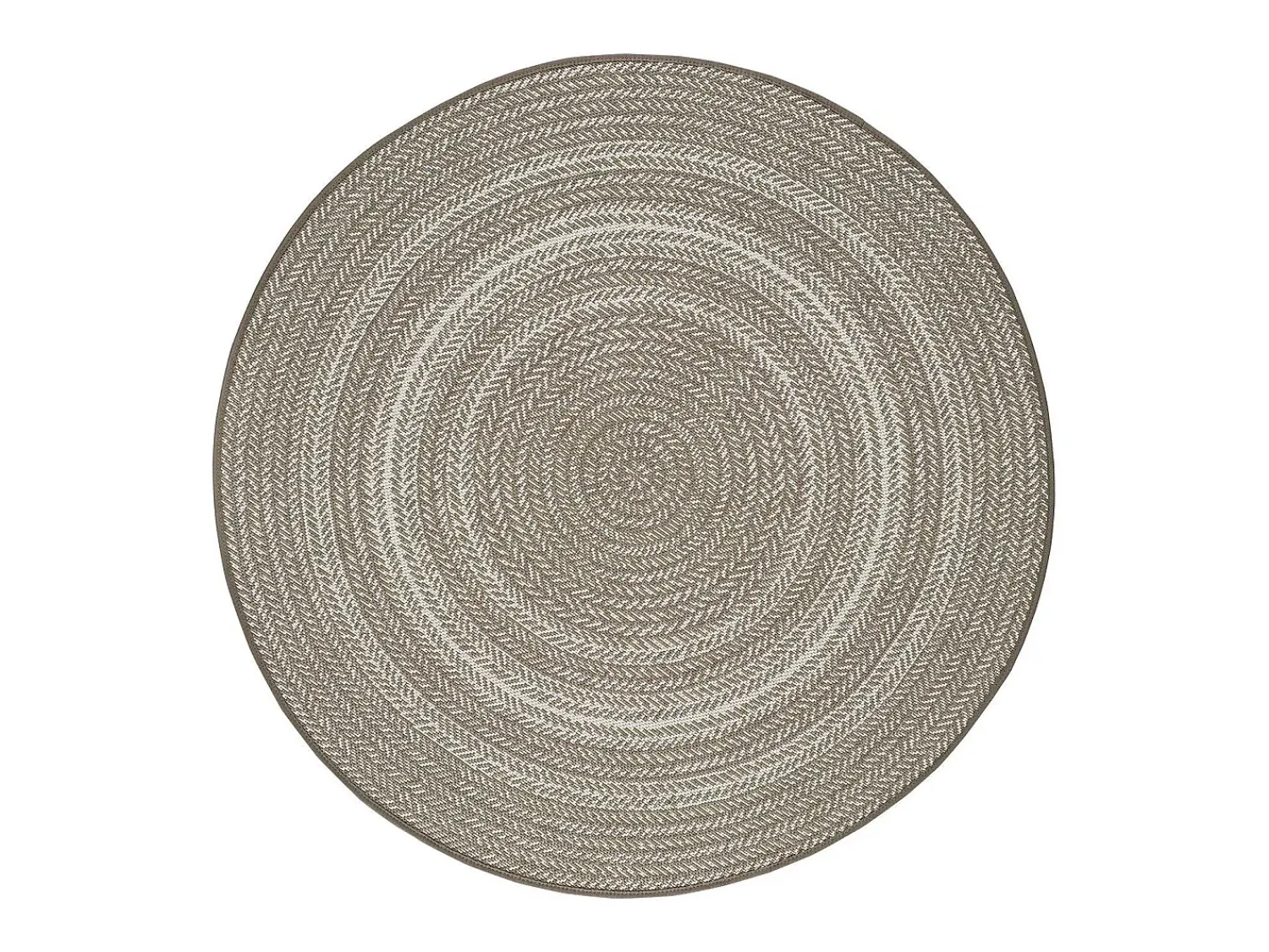 Hot Alfombra exterior redonda - intérieur-extérieur - lino - diam.120 cm - SILVANA Color natural claro