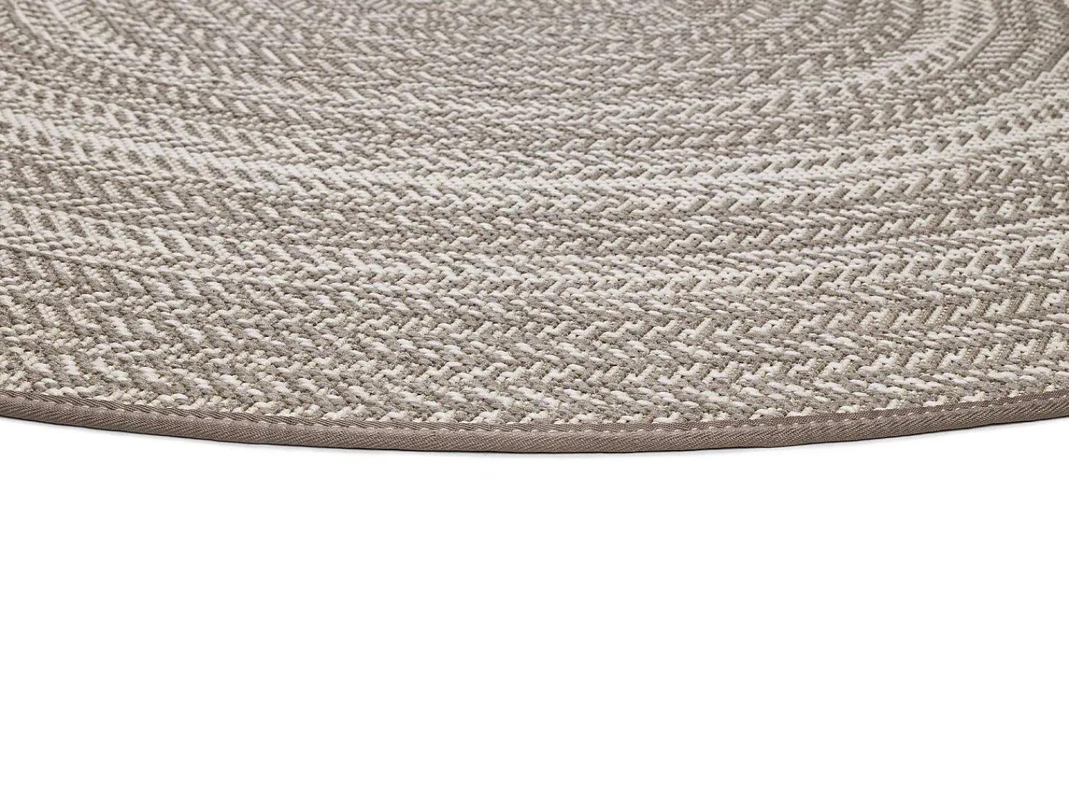 Hot Alfombra exterior redonda - intérieur-extérieur - lino - diam.120 cm - SILVANA Color natural claro