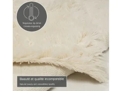 New Alfombra Flokati de Grecia 250x250 cm Naturaleza Flokos 1250 Color natural claro