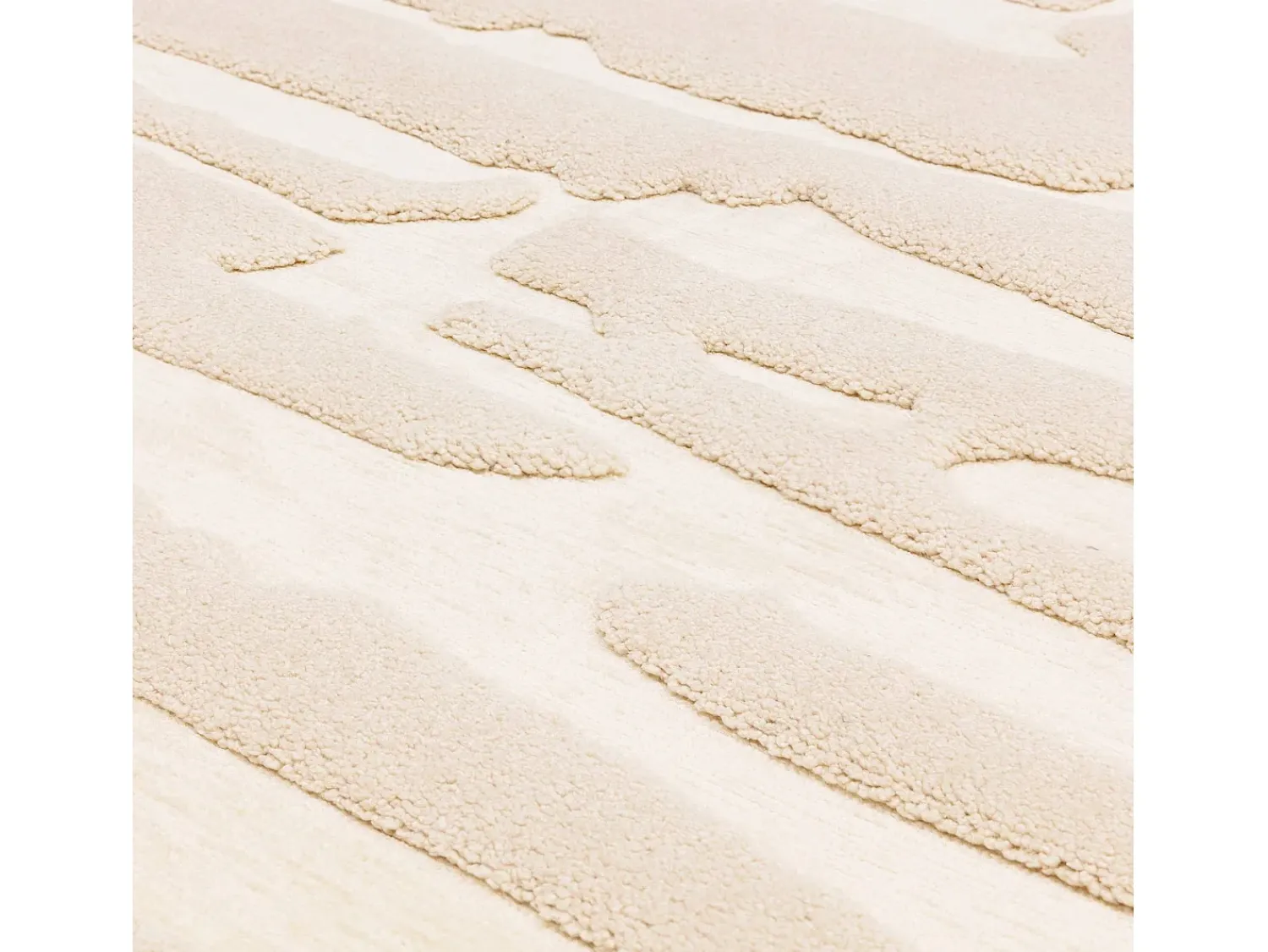 New Alfombra geométrica - 160x230cm - crema - Valley Path Blanco roto