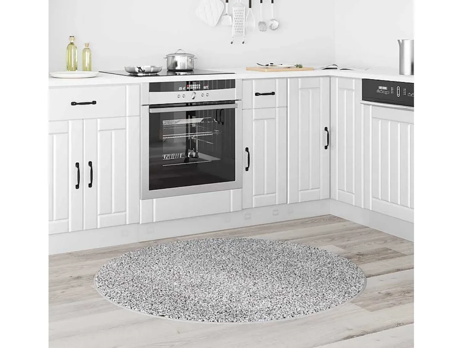 Alfombra De Cocina|Alfombra Redonda^Alfombra 120 x 120 cm Polipropileno Gris