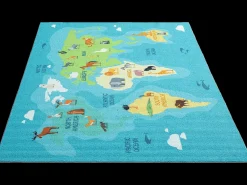 Outlet the carpet Alfombra Happy Life de Aprendizaje - - 80x150 cm Azul