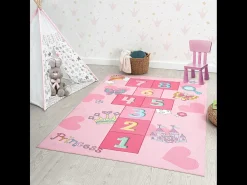 Alfombra Happy Life Juego Princesa - Rosa - 140x200 cm