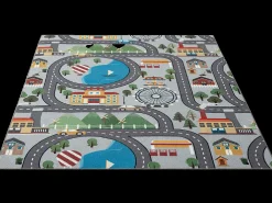 Alfombra Happy Life Juego - Gris - 80x150 cm