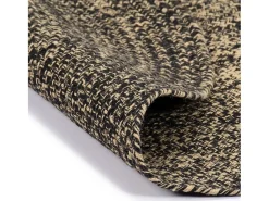 Outlet Clicnbuy Alfombra hecha a mano de yute negra y natural 90 cm Negro