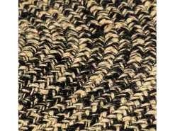 Sale Alfombra hecha a mano de yute negra y natural 150 cm ES98933 Negro