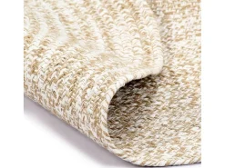 Hot Clicnbuy Alfombra hecha a mano de yute blanca y natural 120 cm Blanco