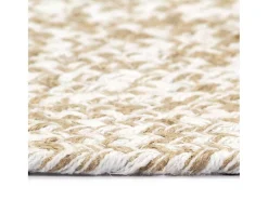 Hot Clicnbuy Alfombra hecha a mano de yute blanca y natural 120 cm Blanco