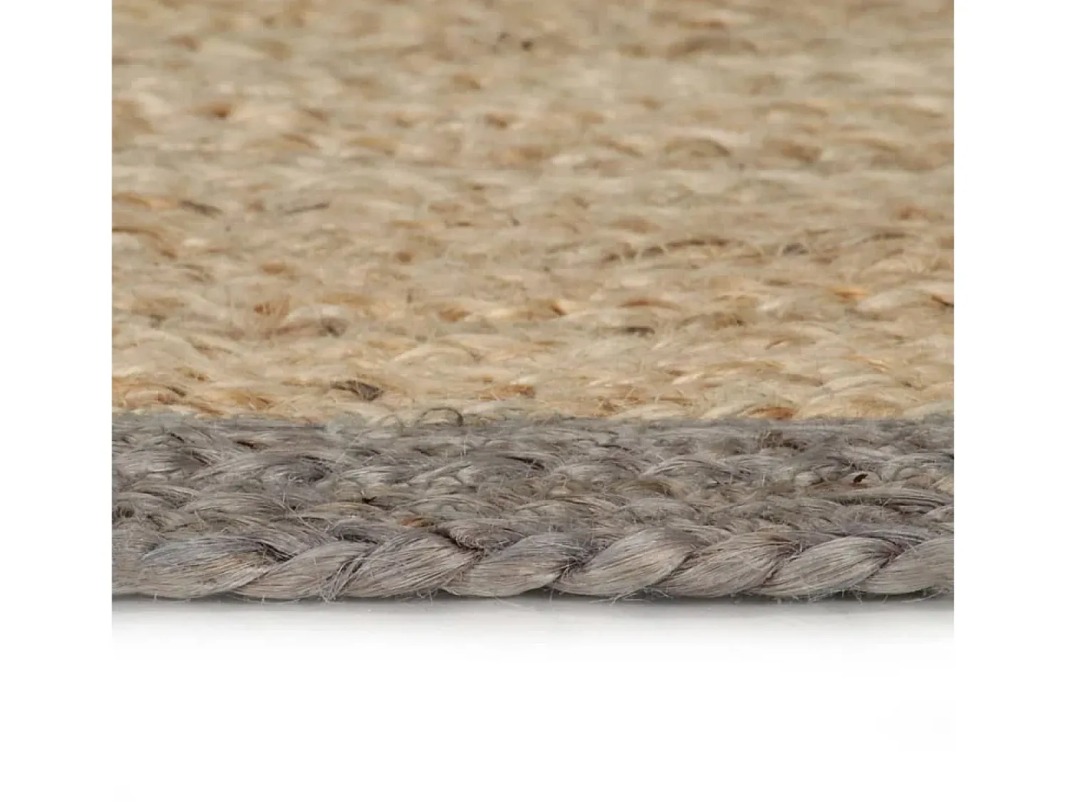 Sale Alfombra hecha a mano de yute con borde 150 cm ES61338 Gris