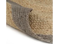 Sale Alfombra hecha a mano de yute con borde 150 cm ES61338 Gris