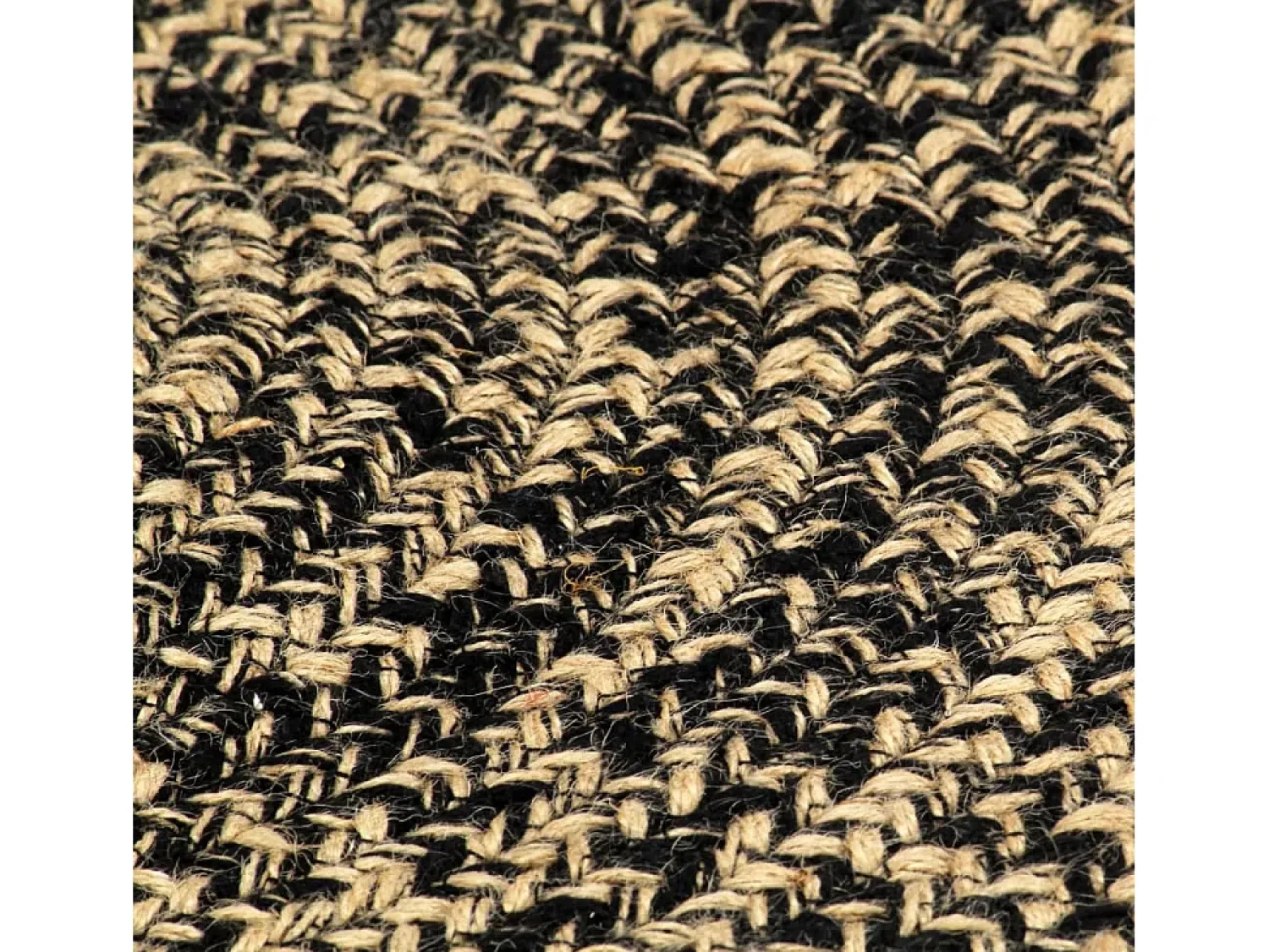 Clicnbuy Alfombra Redonda^Alfombra hecha a mano de yute marrón y 210 cm Negro