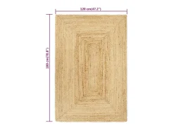 Alfombra hecha a mano de yute natural 120x180 cm