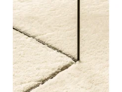 Clearance Alfombra HUARTE de pelo corto suave y lavable color crema Ø 120 cm Blanco