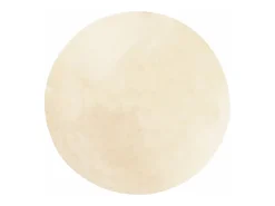 Clearance Alfombra HUARTE de pelo corto suave y lavable color crema Ø 120 cm Blanco