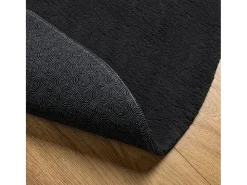 Online Alfombra HUARTE de pelo corto suave y lavable en color Ø 100 cm Negro