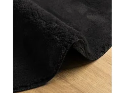 Online Alfombra HUARTE de pelo corto suave y lavable en color Ø 100 cm Negro
