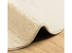 Alfombra De Cocina|Alfombra Redonda^Alfombra HUARTE de pelo corto suave y lavable en color crema, Ø 80 cm Blanco