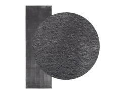 Sale Alfombra HUARTE de pelo corto suave y lavable en color antracita 80x250cm Gris