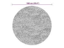 Alfombra HUARTE de pelo corto suave y lavable, gris, Ø 100 cm