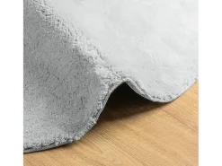 Alfombra HUARTE de pelo corto suave y lavable, gris, Ø 100 cm