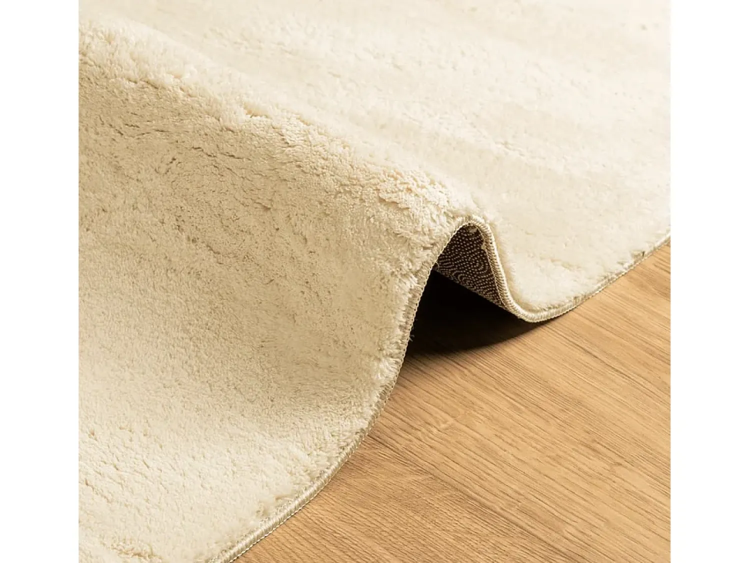 Alfombra De Cocina^Alfombra HUARTE de pelo corto suave y lavable color crema 60x110 cm Blanco
