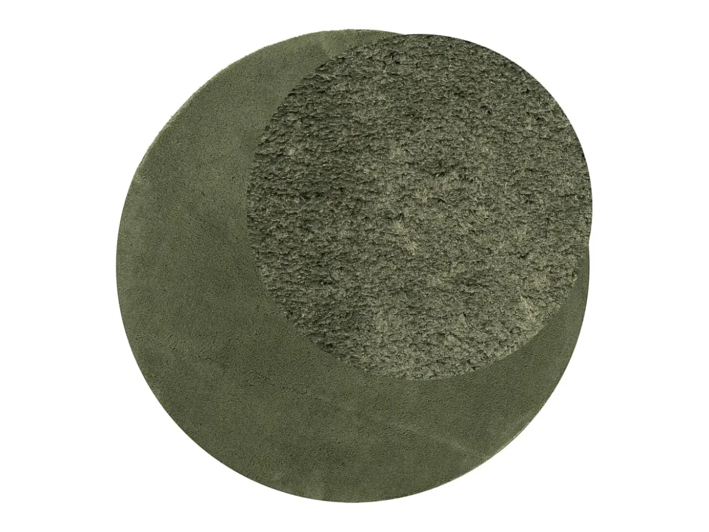 Alfombra HUARTE de pelo corto suave y lavable, verde bosque, Ø 100 cm