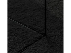 Alfombra HUARTE de pelo corto suave y lavable negra 80x150 cm