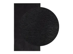 Alfombra HUARTE de pelo corto suave y lavable negra 80x150 cm