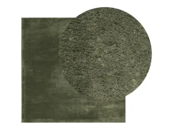 Alfombra De Cocina|Alfombra Redonda^Alfombra HUARTE de pelo corto suave y lavable color bosque 120x120 cm Verde