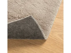 Alfombra HUARTE de pelo corto suave y lavable, color arena, 60x110 cm Marru00f3n