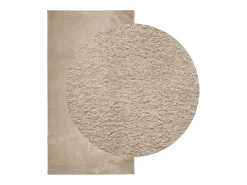 Alfombra HUARTE de pelo corto suave y lavable, color arena, 60x110 cm Marru00f3n
