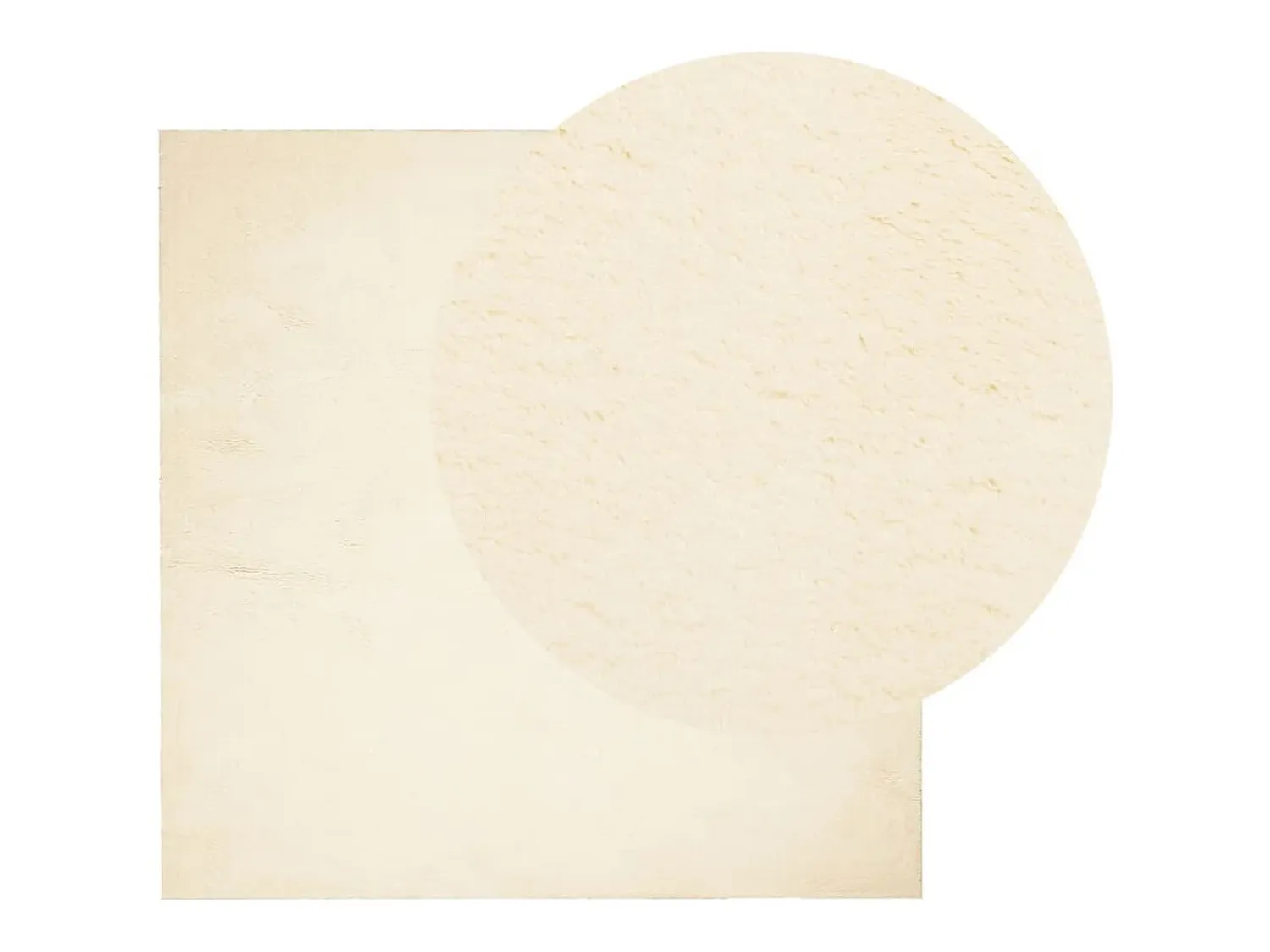 Alfombra De Cocina|Alfombra Redonda^Alfombra HUARTE de pelo corto suave y lavable color crema 120x120 cm Blanco