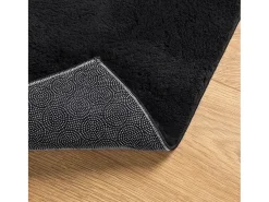 New Alfombra HUARTE de pelo corto suave y lavable negra 160x230 cm Negro