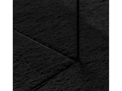 New Alfombra HUARTE de pelo corto suave y lavable negra 160x230 cm Negro