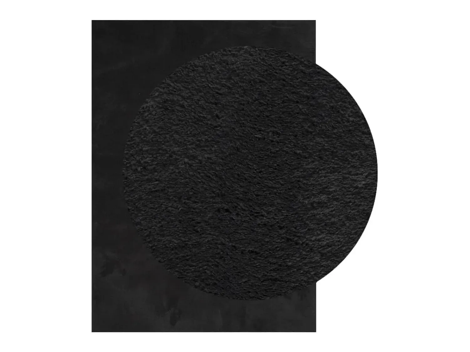 New Alfombra HUARTE de pelo corto suave y lavable negra 160x230 cm Negro