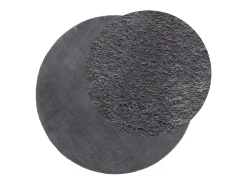 Sale Alfombra HUARTE de pelo corto suave y lavable, color antracita, Ø 80 cm Gris
