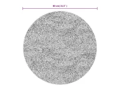 Sale Alfombra HUARTE de pelo corto suave y lavable, color antracita, Ø 80 cm Gris