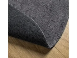 Sale Alfombra HUARTE de pelo corto suave y lavable, color antracita, Ø 80 cm Gris